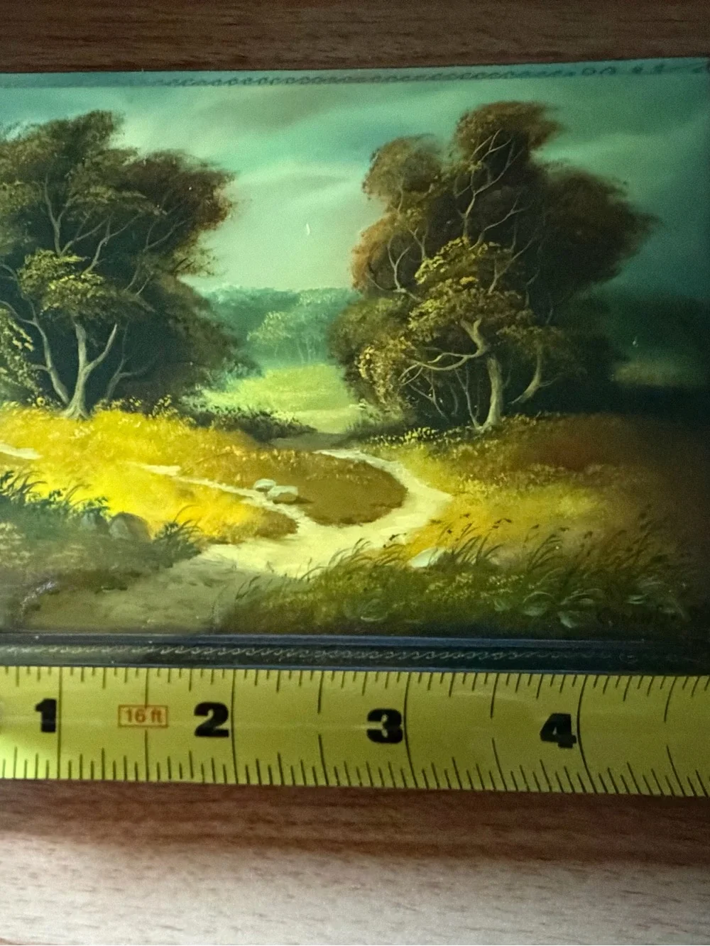 Hand painted Russian Lacquer Box, Rectangular - Vintage